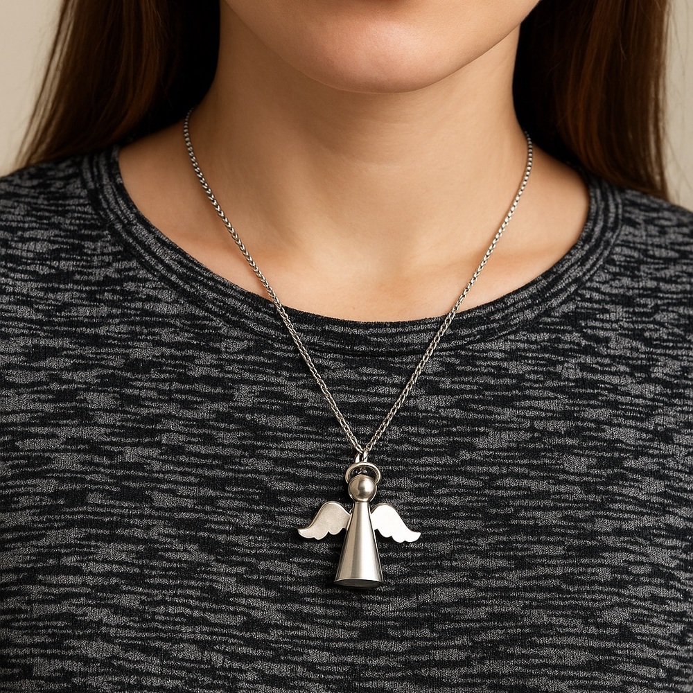 Sterling vintage necklace with angel pendant
